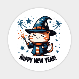 Happy New Year Cat Magnet